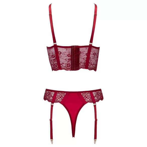 Cottelli - two‑piece lace suspender set (red) - L