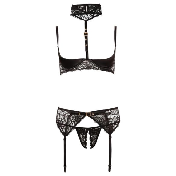 Abierta Fina - Sizzling Lace Lingerie Trio - 80B/M