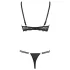 Cottelli - Strappy Ring Bra and Thong Set (Black) - 85C/L