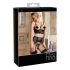 Abierta Fina - Sparkling Strappy Lace Lingerie Set (Black) - 85B/L
