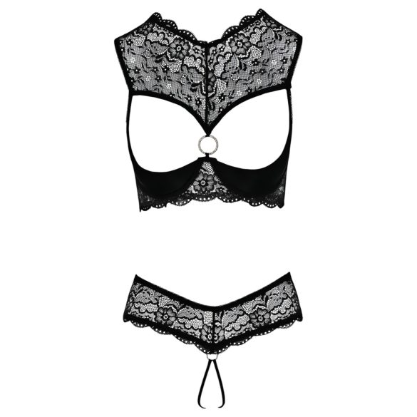 Cottelli - Open Cup Bra Set (Black) - 80B/M