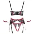 Cottelli Bondage - Matte Lace Shelf Bra Set (Red)