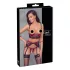 Cottelli Bondage - Matte Lace Shelf Bra Set (Red) - XL