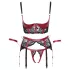 Cottelli Bondage - Matte Lace Shelf Bra Set (Red) - XL