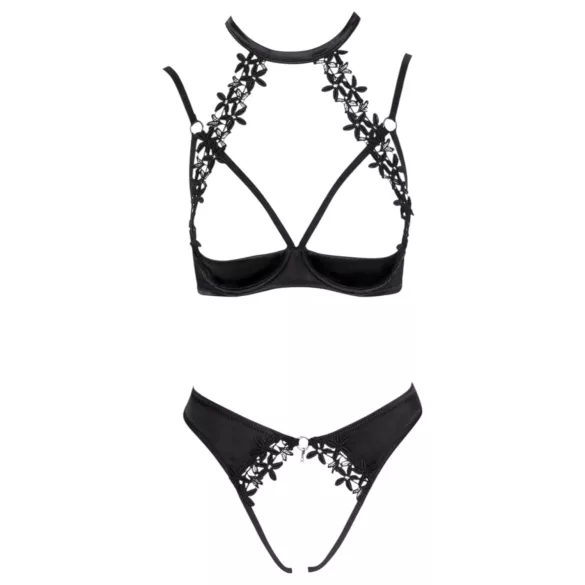 Cottelli - Lace Halter Bra Set (Black)