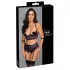 Cottelli Bondage - bra set and arm cuffs (black‑purple) - M