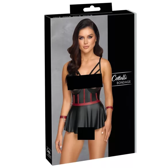 Cottelli Bondage - shiny set with arm cuffs (black) - 80B/M