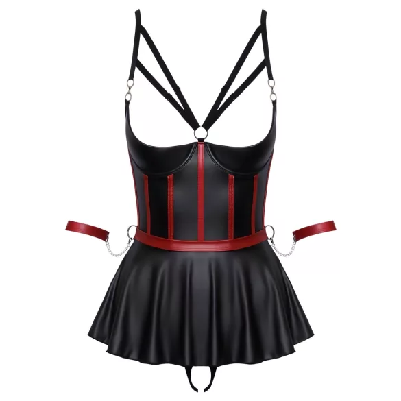 Cottelli Bondage - shiny set with arm cuffs (black) - 80B/M