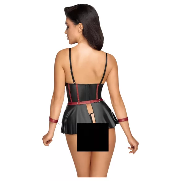 Cottelli Bondage - shiny set with arm cuffs (black) - 80B/M