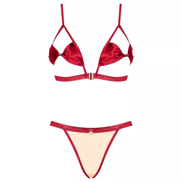 Obsessive Rubinesa - piquant lingerie set (red) - L/XL