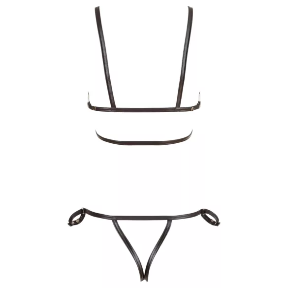 Cottelli Bondage - Glossy Decorative Body Harness Bikini (Black)  - M