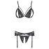 Cottelli - Open Lace Lingerie Set (Black)