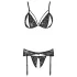 Cottelli - Open Lace Lingerie Set (Black) - M