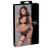 Cottelli Bondage - Bra Set with Mesh Inserts (Black) - L