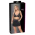Cottelli - faux leather top and mini skirt set (black)