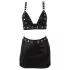 Cottelli - faux leather top and mini skirt set (black)