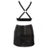Cottelli - faux leather top and mini skirt set (black)