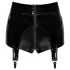 Noir - Shiny Hot Pants with Garter (Black) - L