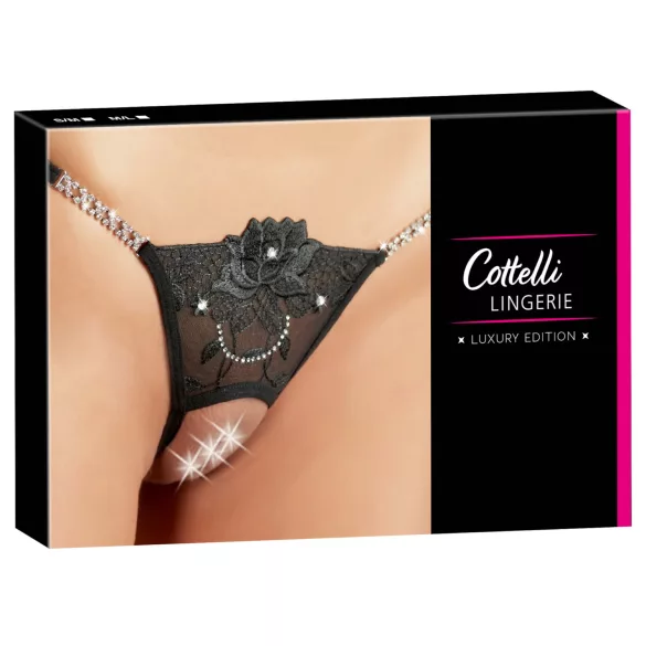 Cottelli - Sparkling Flower - Open Thong - M/L