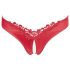 Cottelli - Open Floral Panty with Pearls (Red) - XL
