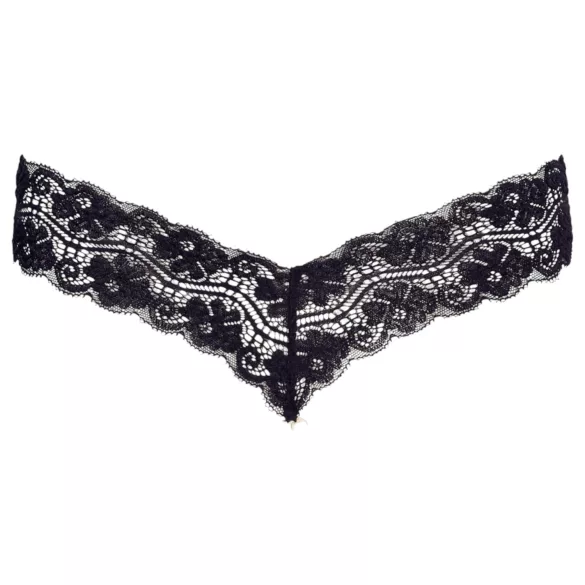 Cottelli - Double Pearl Lace Thong (Black) - M