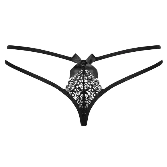 Obsessive Intensa - Double Strap Lace Thong (Black) - L/XL