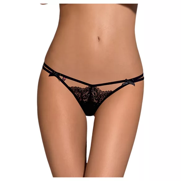Obsessive Intensa - Double Strap Lace Thong (Black) - L/XL