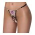 Cottelli - Luxury Embroidered Lily Thong (Black & White) - M/L