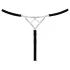 Cottelli - Open Thong with Silver Accent - Black (S-L)