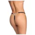 Cottelli - Open Thong with Silver Accent - Black (S-L)