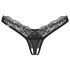 Obsessive - Sheer Lace Thong (Black) - L/XL