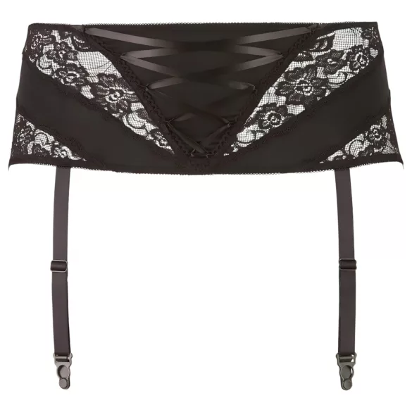 Cottelli Plus Size - Lace Corset Garter Belt (Black) - 3XL