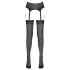 NO:XQSE - Striped Stockings with Garter Belt (Black) - L/XL