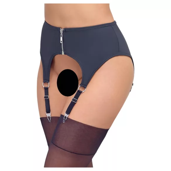 Cottelli - Black Matte Garter Belt - M