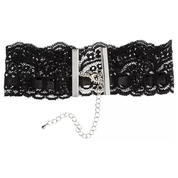 Cottelli - faux leather lace collar, BDSM costume accessory