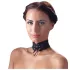 Cottelli - Wide Lace-Up Lace Choker (Black)