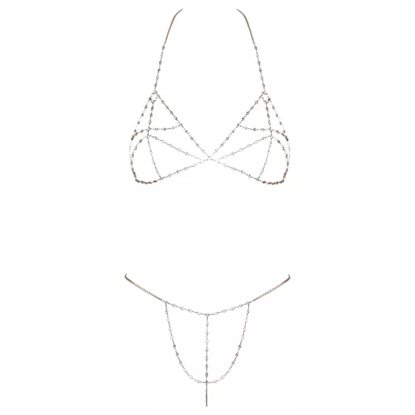 Cottelli - Rhinestone Chain Bikini (Silver)