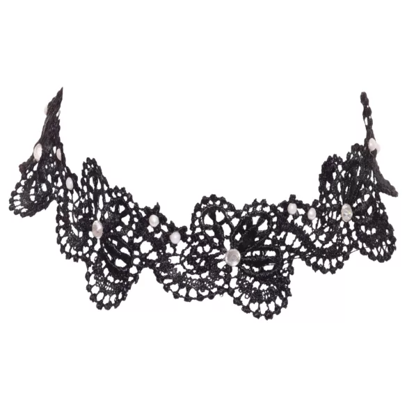 Cottelli - Lace & Beaded Choker (Black)