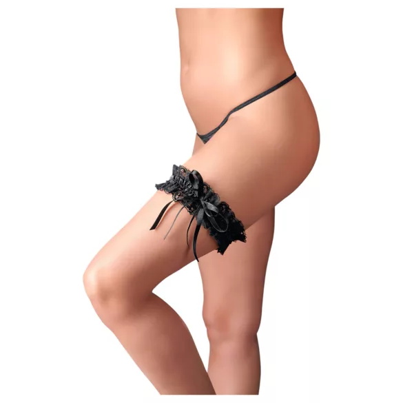 Cottelli - lace suspender belt (black, S-L)