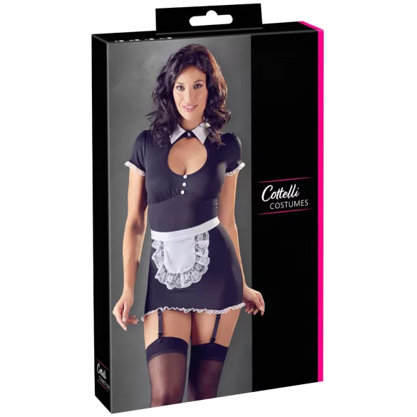 Cottelli - Garter Belt Maid Outfit (Black and White)