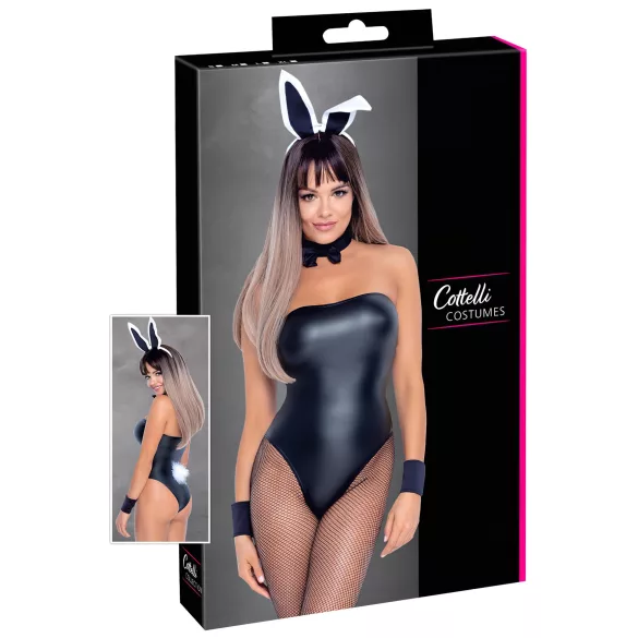 Cottelli Bunny - Shiny, Sexy Bunny Costume (5-Piece Set) - M