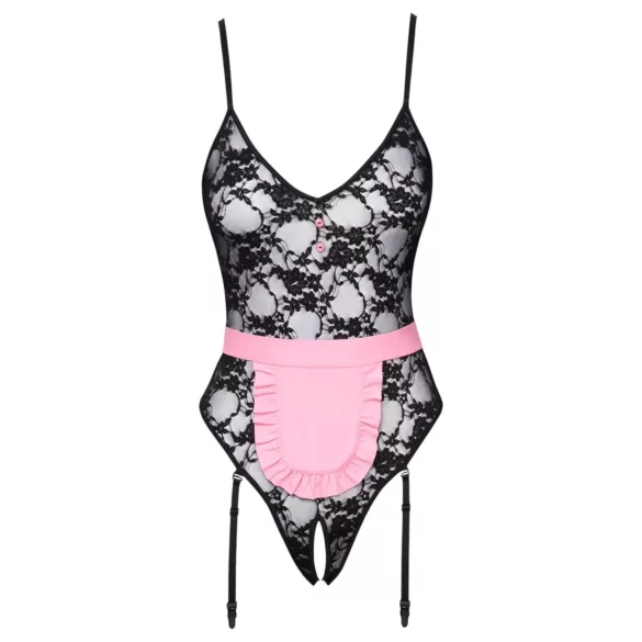 Cottelli - Sheer Maid Costume (Black-Pink) - M