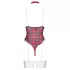 Cottelli - Red Plaid Bodysuit Set - M