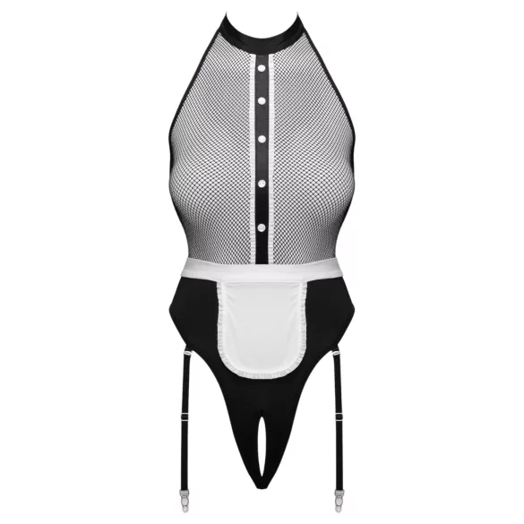 Cottelli - maid bodysuit with apron (black) - S - L