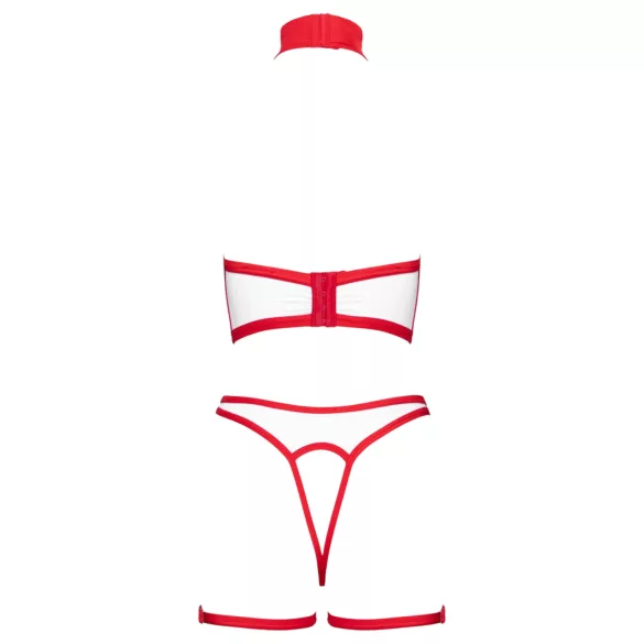 Cottelli - Open Nurse Costume Set (White-Red)