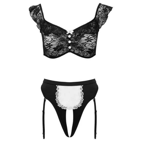 Cottelli - maid costume set (black and white)