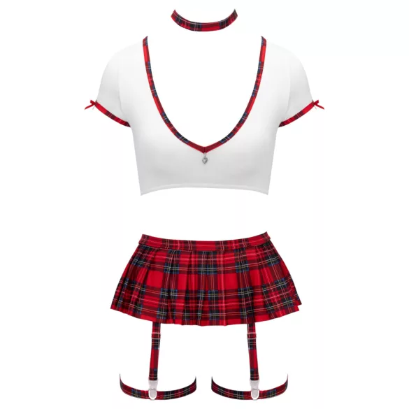 Cottelli - schoolgirl costume set (red and white) - M
