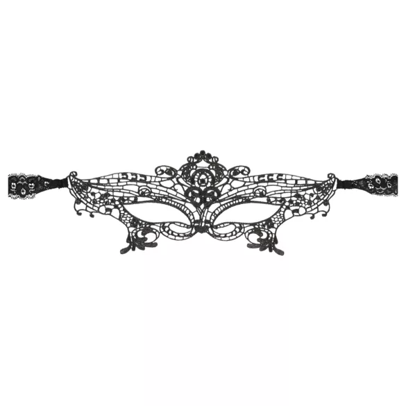 Cottelli - Embroidered Lace-Effect Eye Mask (Black)