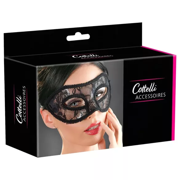 Cottelli - Pre-shaped Lace Eye Mask (Black)