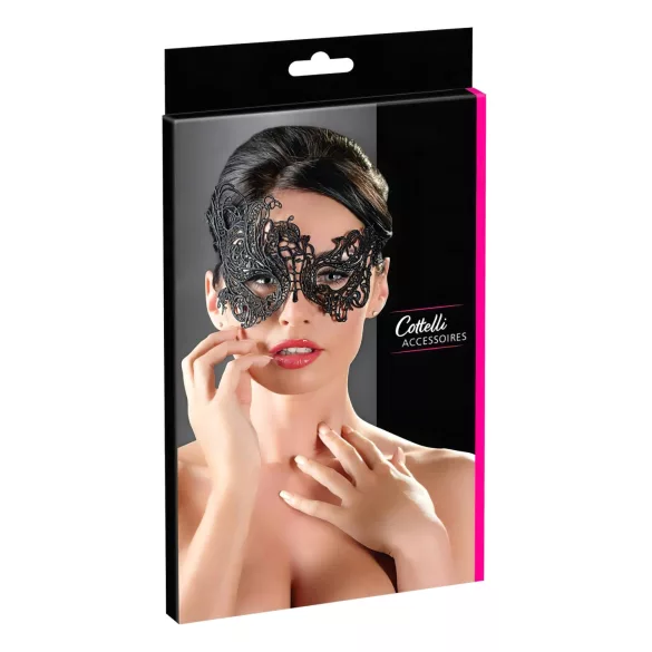 Cottelli - Embroidered Asymmetric Mask (Black)
